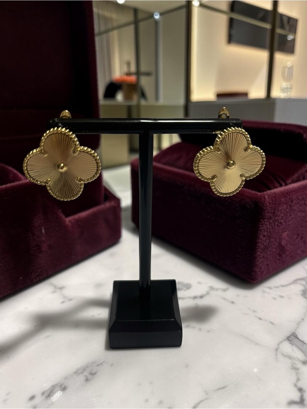 Gold Flower Earrings